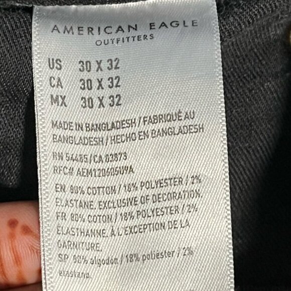American Eagle Men’s AirFlex 360 Black Distressed Jeans Size 30x32 - Picture 12 of 14